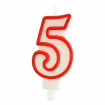 Number 5 Candle Red